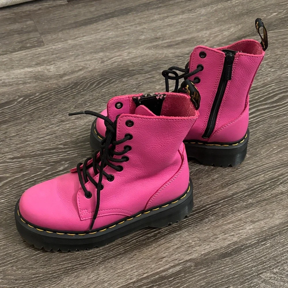 Dr. Martens Bold Pink Combat Boots - Picture 2 of 4